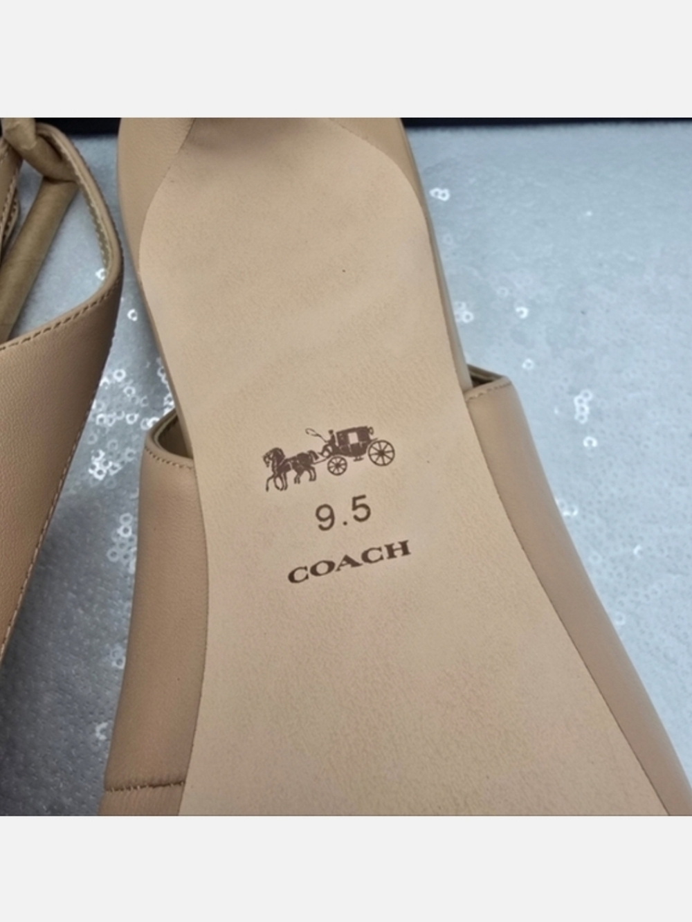 Coach Jillian Slingback Classic Closed toe Low Heel Neutral color Women's 9.5 - Picture 6 of 12